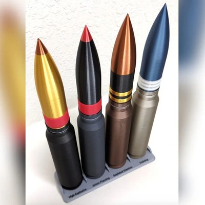 4PCS/lot 3D Printed A-10 Warthog 30mm GAU-8 Ammo Collection Model Toy Milit