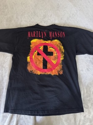 Marilyn Manson Vintage 1996 T Shirt Black Large Band Tee Front