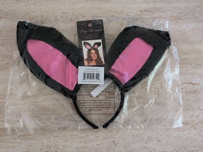 Black Plush Bunny Ears By Leg Avenue #A2811 - Image 1 of 4