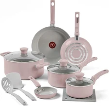 T-Fal Refresh Ceramic Nonstick Cookware Set, 12-Piece Ceramic Pots and Pans Set