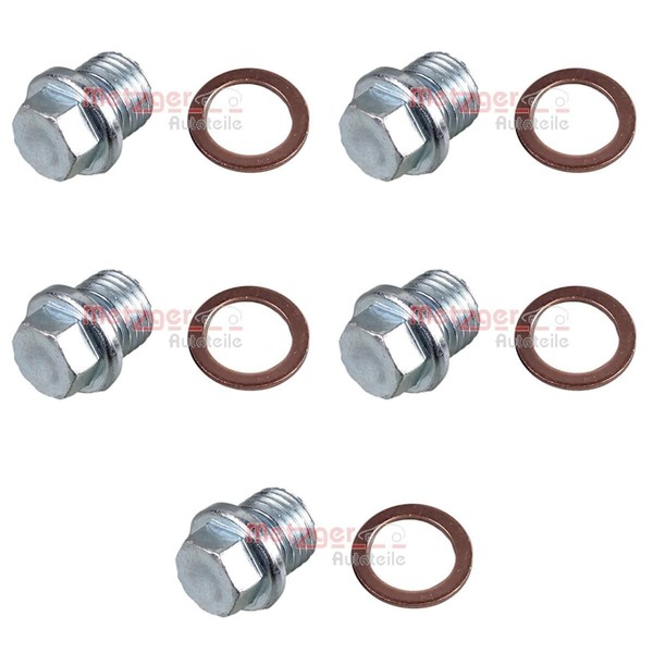 5X Metzger ÖLablassschraube MIT Dichtung M14X1,5 12Mm AußEnsechskant ÖLwanne ÖLW-image