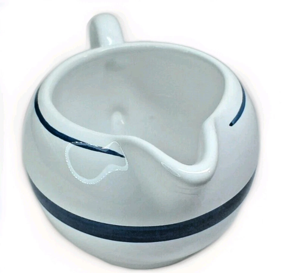 Nautica Signatures сливочник керамика Португалия белая темно-синяя полоса б/у в отличном состоянии - Изображение 4 из 4