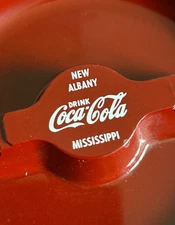 1950s Coca Cola New Albany MS Bakelite Ashtray Vernon Co Newton Iowa Mint!