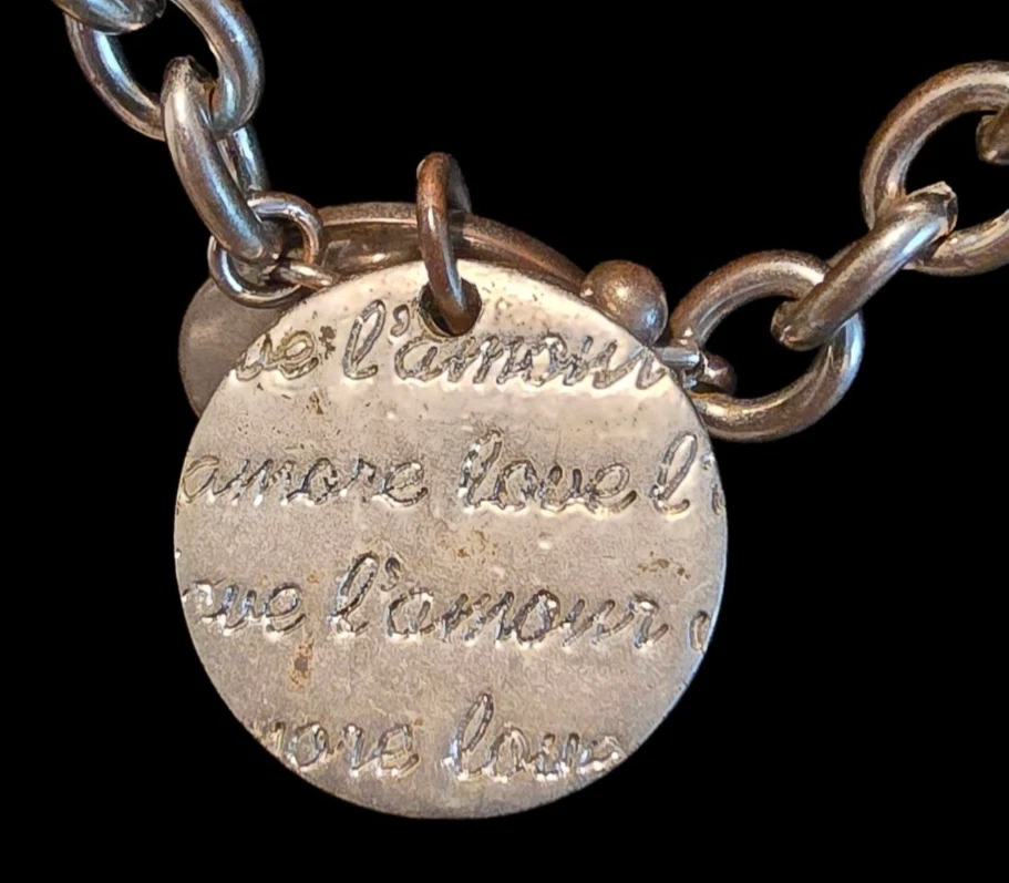 Guess 15» я люблю тебя кулон без шеи овальный Rolo ссылка серебристого тона переключатель застежка - Изображение 3 из 4