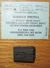 Novak Lo Mount Rear Sight for Kimber 1911 White Dot LMC 30