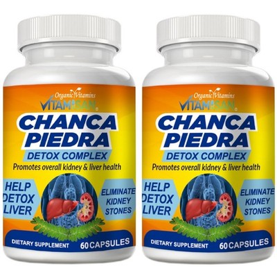 Vitamisan Chanca Piedra Detox Complex   2 Bottle Pack (120 Caps) Kidney & Liver
