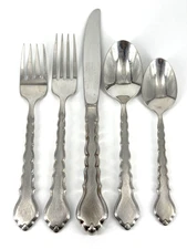 5 pc Place Setting Oneida Community CELLO Stainless Satin Burnished Flatware