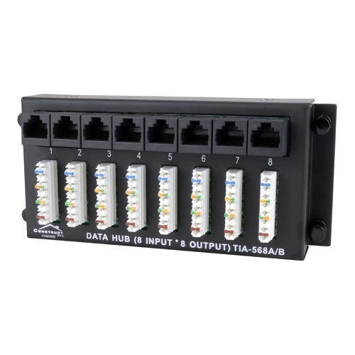 8x8 Data Patch Panel Module Construct Pro Keystone Jack Network Panel Plate