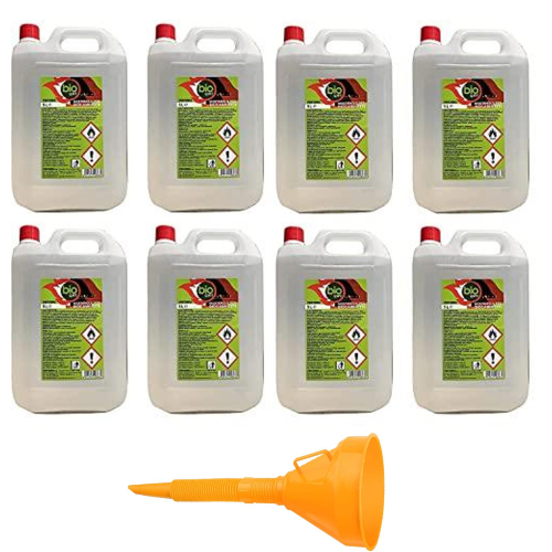 Bio Sprint BIOETANOLO COMBUSTIBILE LIQUIDO STUFA, CAMINETTO 8X5Lt + IMBUTO