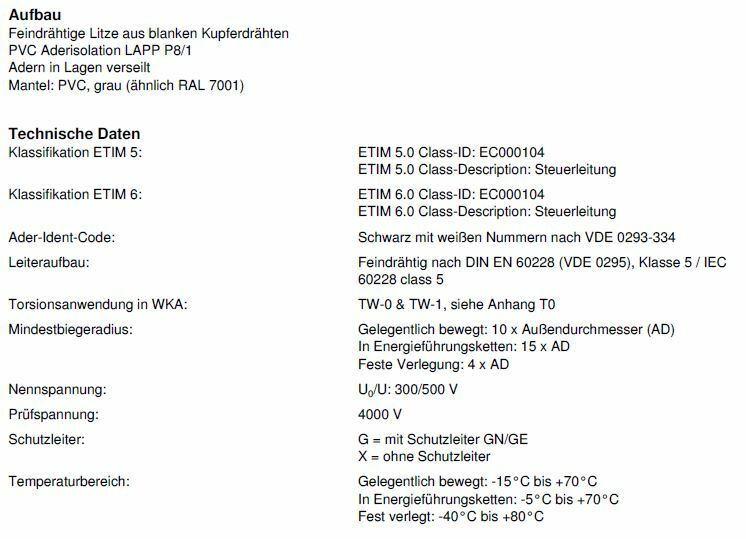 10m Lapp Steuerleitung Kabel ÖLFLEX CLASSIC 110 PVC grau YSLY-JZ 10m Rolle