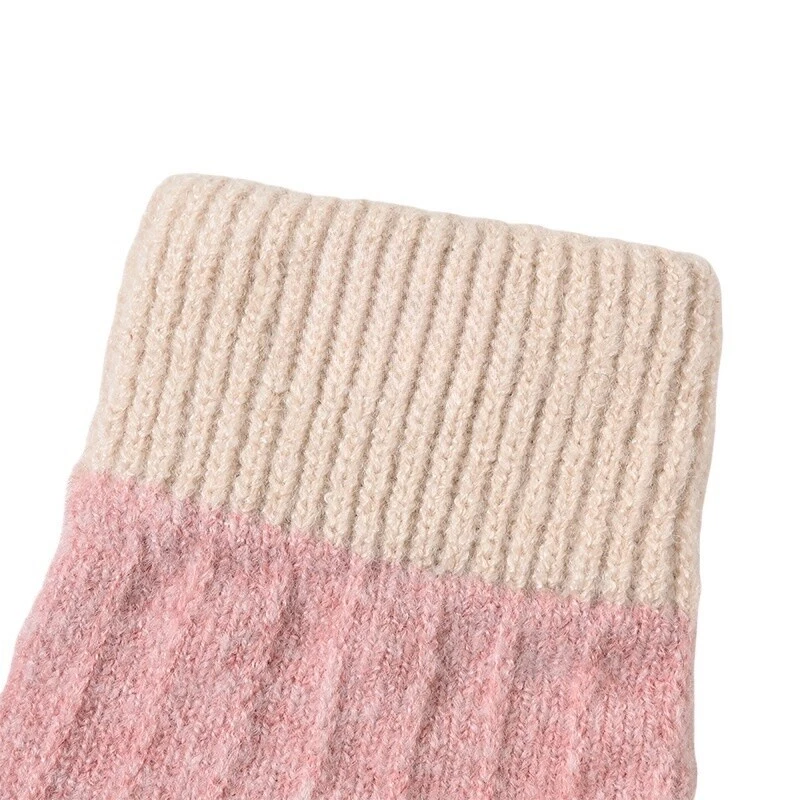 Damen Solide Gestrickte Winter Handschuhe Radfahren Fahren Halbfinger Handschuh - Bild 2 von 2