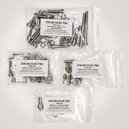 Kit vis moteur KTM 390 GS MC pour restaurer le bloc mécanique des années 80