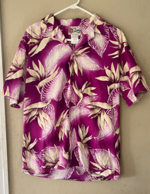 Hilo Hattie The Hawaiian Original Mens Shirt Large Floral Pink Hawaiian Shirt