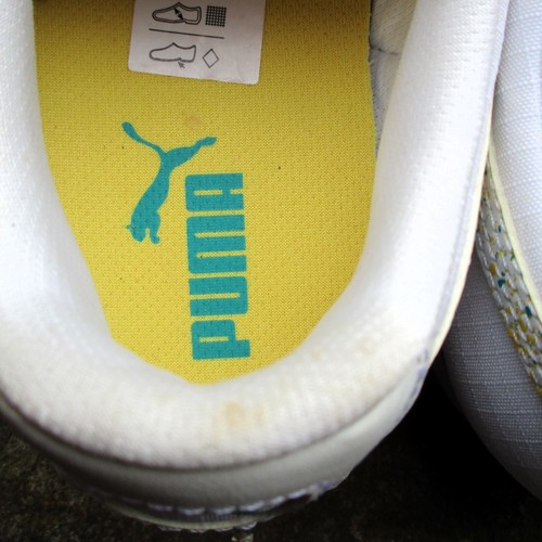 PUMA Roma Ripstop Sneakers Womens 8.5 White/Teal/Yellow Splatter Clear Sole NWMD - Picture 17 of 23