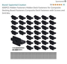 600 Hidden Fasteners Nylon Clips for Deck Fastening, Composite Decking Fasteners