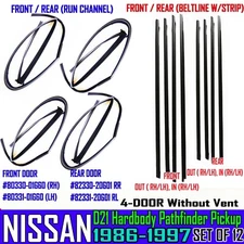 For Nissan D21 Hardbody Pathfinder Pickup 4D Run Channel | Beltline Seal 1989-97