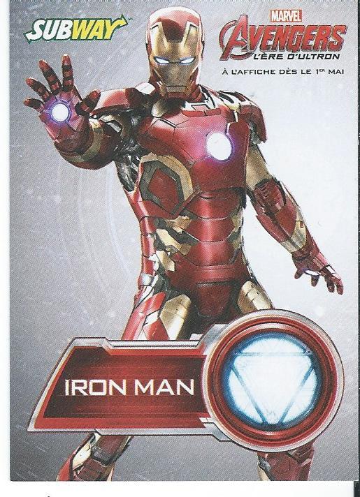 The Avengers 2 - Age of Ultron IRON MAN Subway Promotion Card