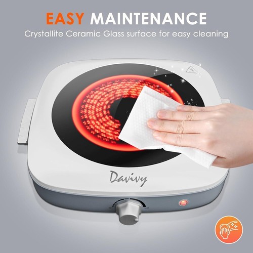 Electric Single Burner Ceramic Glass Hot Plate Cooktop Portable Countertop Stove - Picture 8 of 10