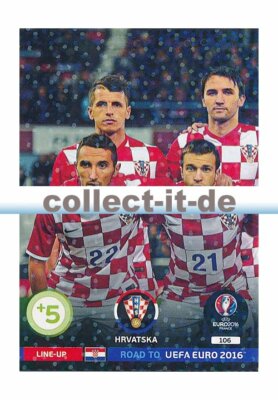 Panini Road to UEFA EURO 2016 - 106 - Kroatien Line-Up 1 - Teamporträt