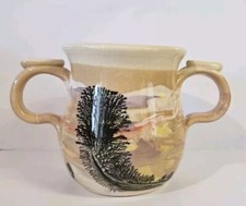 Vintage Boscastle Double Handled, Mug Stein. Signed Studio Pottery Lovely Design