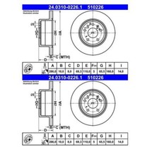 2x ATE 24.0310-0226.1 Bremsscheibe für Opel Vectra B CC J96 Saab 9-3 YS3D