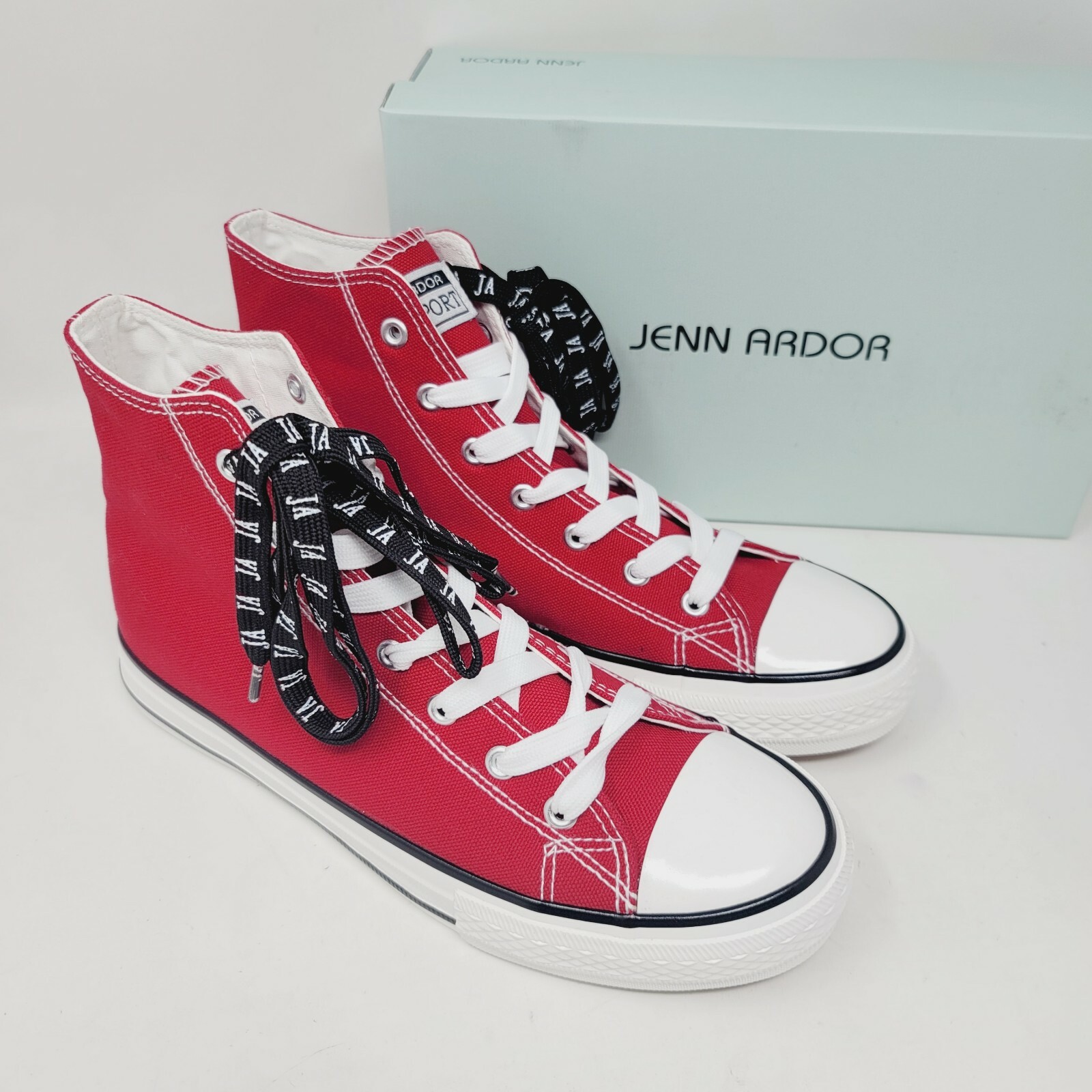 Sz 9,5 M Red Canvas High Top