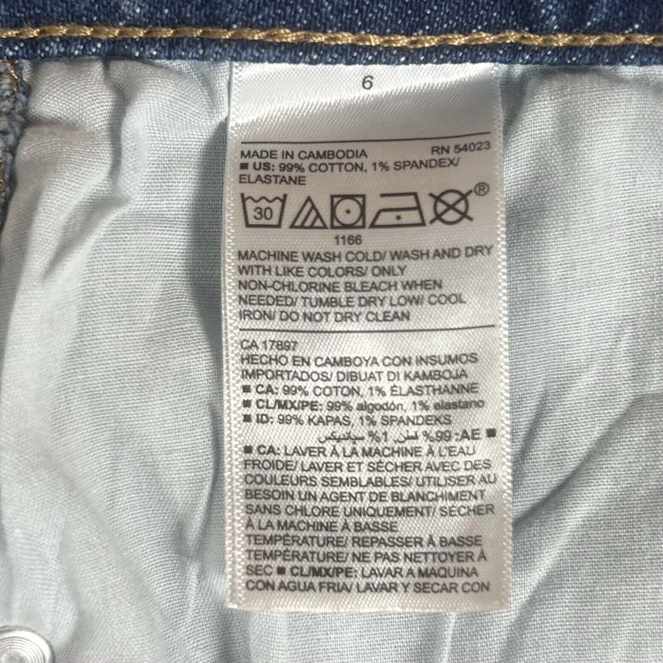 Falda vaquera antigua azul marino para mujer talla 6 mediana lavado azul denim deshilachado dobladillo crudo línea A Foto 4 de 4