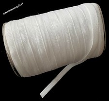 COTTON TAPE 10MM, FLO/WHITE, 100 MTR ROLL, IDEAL FOR MASKS, BUNTING ETC FREE P&P