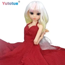 Yutotue 1/3 BJD Doll 60cm Girl Doll Changeable Colorful Curly Wigs Dress Shoes