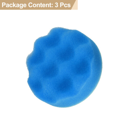 3pcs Buffing Sponge Pads 3" Polishing Wheel Waffle Finishing Grip Pad, Blue - Picture 3 of 7