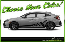 Honda Civic Racing Vinyl Checkers Stripes 2016 2017 2018 2019 Si Style 7