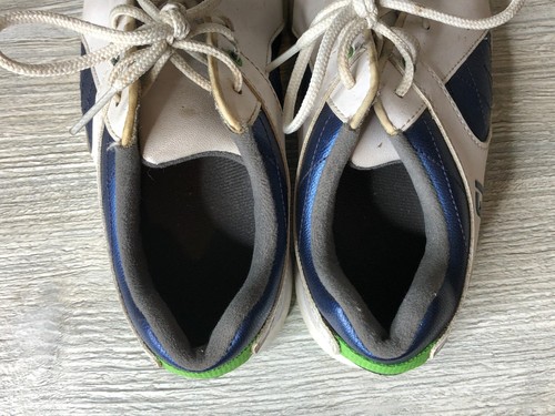 FootJoy FJ Pro SL Junior Golf Shoes Spikes White Blue Green Youth Size 3M 45039 - Picture 6 of 8