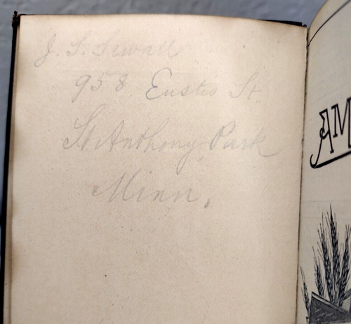 Pair of Antique 1890 & 1893 Pocket Diary Books w Calendars, Handwritten Entries - Picture 4 of 13