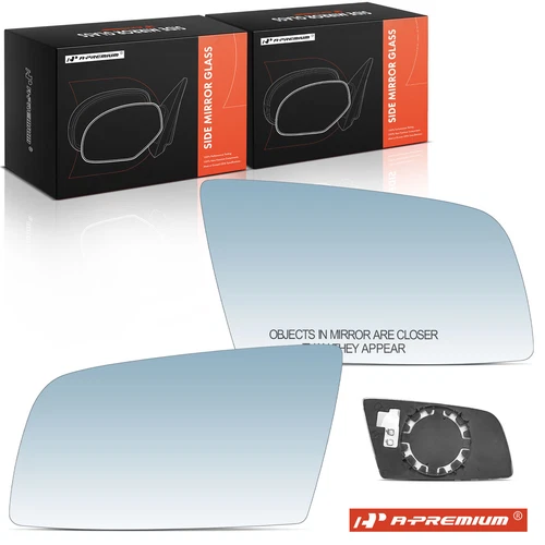 A-Premium 2x Blue Mirror Glass w/ Heated for BMW 525i 528i xDrive 528xi 530xi