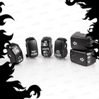 VAWiK black switch housing cap button fits Harley FLHR '96 '13 1 set = 6 caps