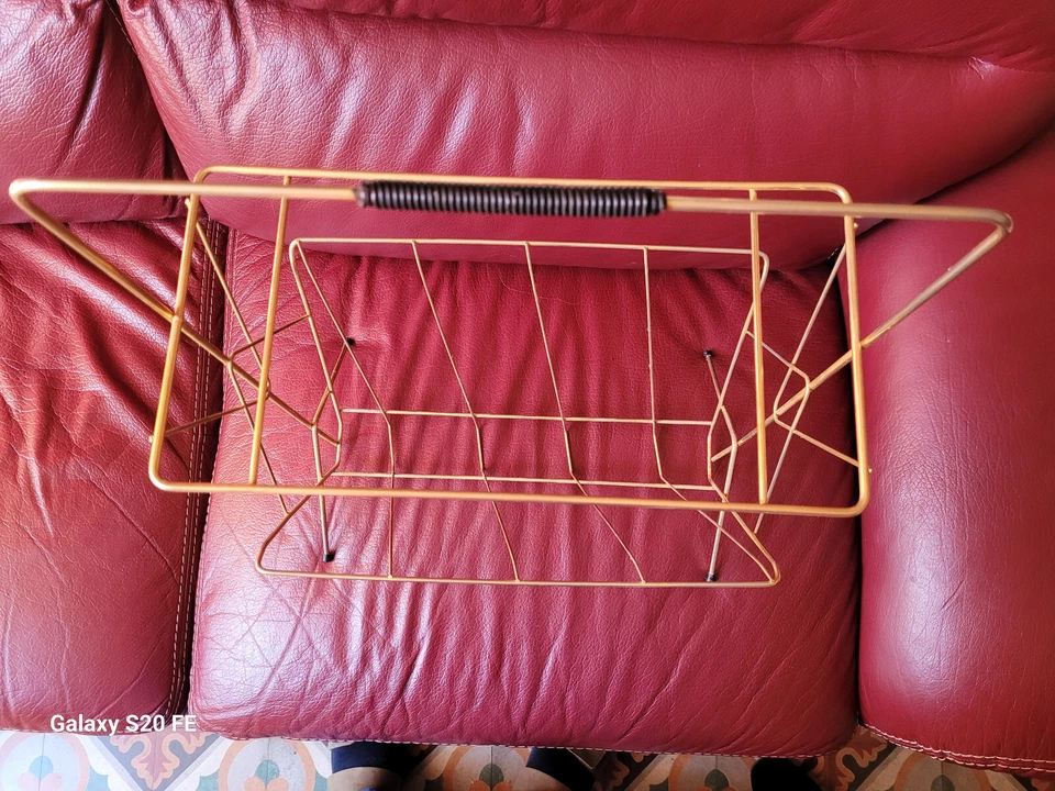 Porte-revues vintage métal doré - Photo 2/4