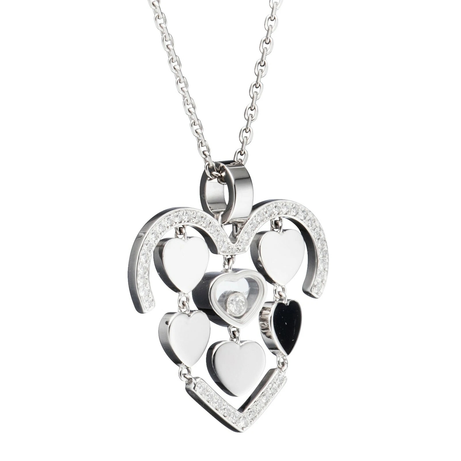 Chopard — Chopard Amore Hearts White Gold Diamond Necklace 79/7219-1002 Brand New!!