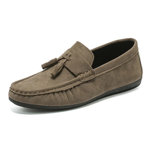 Men's Casual Leather Shoes Soft Leather Shoes Comfortable Slip on Walking Shoes - Picture 26 of 26