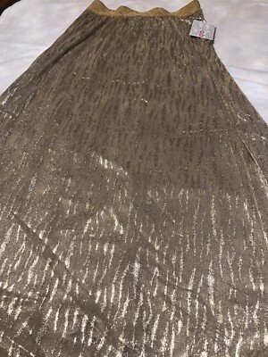 Lularoe Elegant Lucy Skirt Gold Maxi Skirt NWT Party Holidays Small 4/6 6/8  