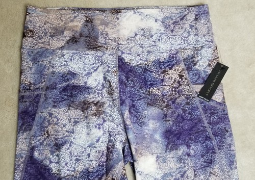NWT Tahari Sport Leggings XL Multi Print Side Pockets Activewear MINT - Afbeelding 9 van 11