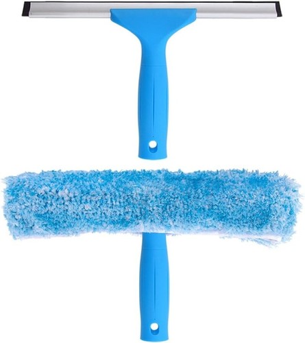 Effortless Window Cleaning: 10-Inch Squeegee with Microfiber Scrubber Included - Picture 3 of 8