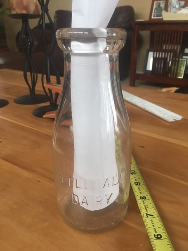 Vintage 1pt Dairy Milk Bottle Little Falls NY Little Falls Dairy Company