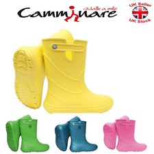 Kids BOYS GIRLS Camminare LIGHTWEIGHT Rainy Wellies Wellingtons Boots JUNIOR