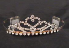 Vintage Tiara Crown Head Piece Rhinestone Crystal Headband Combs Wedding C