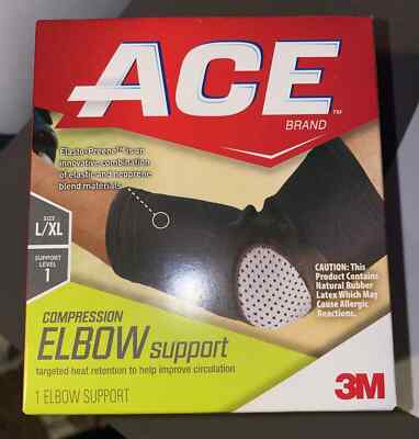 Ace 3M Elasto-Preene Compression Elbow Support LEVEL 1 SIZE L/XL New 207524 NEW
