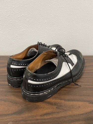 Vintage GRIPFAST DERBY WINGTIP Size 11 Black White Shoes Vintage 90s - Picture 5 of 10