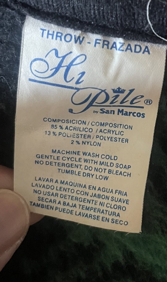 Vintage San Marcos Throw Frazada Hi Pile Plaid Blanket Great Condition