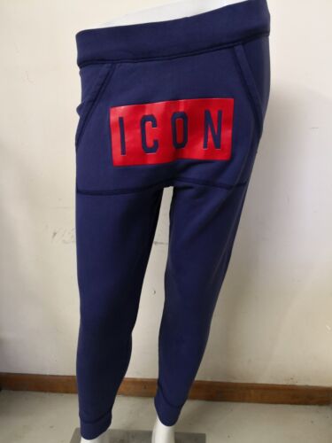 DSQUARED pantalone tuta uomo con tasche regular fit logo "icon"  100% originale - Foto 1 di 5