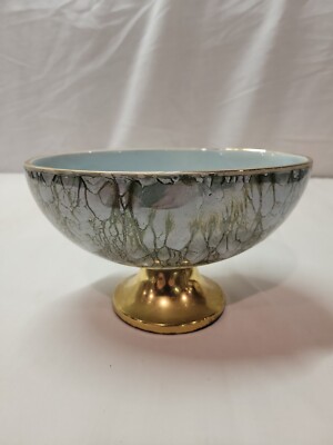 Vintage Handpainted Delftware W/Brass Accents