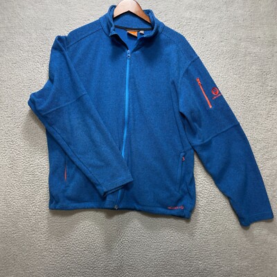 MERRELL Fleece Jacket Mens XL Blue Full Zip Outdoor Hiking Warm Layer Running